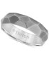 Фото #2 товара Men's Faceted Brush Finish Wedding Band in Titanium