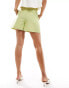 Фото #3 товара ASOS DESIGN high waisted tailored crepe short in light green