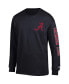 Фото #2 товара Men's Black Alabama Crimson Tide Team Stack 3-Hit Long Sleeve T-shirt