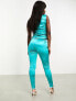 Amy Lynn Elvis disco stretch trousers in aqua co-ord