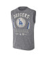 Фото #2 товара Men's Darius Rucker Collection by Charcoal Distressed Los Angeles Dodgers Relaxed-Fit Muscle Tank Top