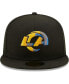 Men's Black Los Angeles Rams Team Logo Color Dim 59FIFTY Fitted Hat