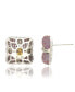 Фото #2 товара Pink Sapphire & Lab-Grown White Sapphire Wrapped Cushion Drop Stud Earrings in Sterling Silver by Suzy Levian