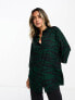 ASOS DESIGN oversized long sleeve shirt in green zebra print