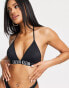 Calvin Klein logo triangle bikini top in black