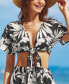 Фото #2 товара Women's Tropical Open Front Cover-Up Top