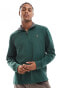 Фото #1 товара Polo Ralph Lauren icon logo jersey knit half zip sweatshirt in dark green marl