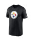 ფოტო #3 პროდუქტის Men's Black Pittsburgh Steelers Legend Logo Performance T-shirt