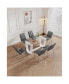 Rectangular Dining Set with Glass Tabletop & 4 Chairs