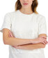 ფოტო #2 პროდუქტის Women's Short-Sleeve Sequin-Striped T-Shirt