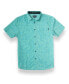 Men's TOO MANY LINES - TURQUOISE ZEBRA 7-SEAS BUTTON UP SHIRT