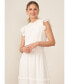 ფოტო #6 პროდუქტის Women's Ruffled Flutter Sleeve Swiss Dot Midi Dress