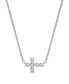 Фото #1 товара Charles & Colvard moissanite Fixed Cross Necklace (1/5 Carat Total Weight Certified Diamond Equivalent) in 14K White Gold