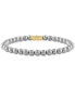 Polished Bead Stretch Bracelet in Sterling Silver & 14k Gold-Plate, Created for Macy's