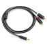 Фото #4 товара Kabel przewód audio 3.5 mm mini jack - 2x RCA 1.5m czarny