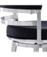Фото #8 товара Madrid 30" Bar Height Swivel Gray Artificial leather and Brushed Stainless Steel Bar Stool