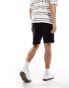 Threadbare jersey ribbed shorts with elasticated waist in black