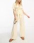 Фото #1 товара 4th & Reckless breeze oversized tie front beach top co-ord in cream crinkle