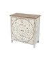 Distressed Floral 15.4" Medium Density Fiberboard, Wood 2-Door Storage Cabinet