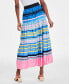 ფოტო #4 პროდუქტის Women's Cotton Multi-Stripe Tiered Maxi Skirt, Created for Macy's
