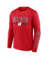 Фото #3 товара Men's Red Wisconsin Badgers Big and Tall Two-Hit Graphic Long Sleeve T-shirt