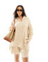 Фото #2 товара Yours cheesecloth shorts co-ord in beige