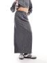 ASOS DESIGN brushed flannel skirt in grey co-ord 34 - фото #7