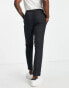 River Island textured slim leg trousers in navy