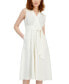 Women's Faux-Wrap Linen Midi Dress