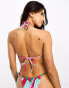 Фото #2 товара ASOS DESIGN mix and match tie back triangle bikini top in bold abstract print