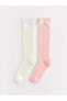 LCW Kids Fiyonk Detaylı Kız Çocuk Diz Altı Çorap 2'li