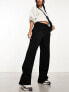 Vero Moda jersey wide leg dad trousers in black