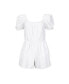 ფოტო #1 პროდუქტის Women's Organic Cotton Puff Sleeve Eyelet Romper