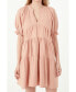 Women's Solid Tiered Dress With Ruffled Sleeves