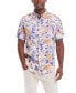 Men's Short Sleeve Print Linen Cotton Shirt