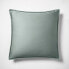 Фото #3 товара Euro Heavyweight Linen Blend Quilt Pillow Sham Sage Green - Casaluna