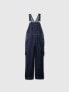 Relaxed Denim Cargo Overalls