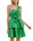 Juniors' Taffeta One-Shoulder Fit & Flare Dress