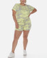 ფოტო #3 პროდუქტის Plus Size 2 Piece Top Shorts Lounge Set