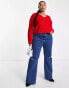 Фото #4 товара Brave Soul Plus kansas v-neck jumper in red