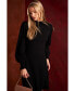 Фото #7 товара Women's Long Sleeve Smock Cuff Mock Neck Sweater Dress
