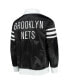 Фото #4 товара Men's Black Brooklyn Nets The Captain Ii Full-Zip Varsity Jacket