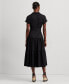 ფოტო #2 პროდუქტის Women's Belted Cotton-Blend Tiered Dress