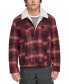 ფოტო #1 პროდუქტის Men's Plaid Fleece-Lined Trucker Jacket