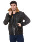 Фото #3 товара Men's Shearling Bomber Jacket, Brown Crocodile Emboss with Ginger Wool