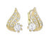 Beautiful yellow gold earrings with zircons 239 001 00529