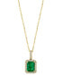 ფოტო #4 პროდუქტის Brasilica by EFFY® Emerald (1-3/8 ct. t.w.) and Diamond (1/4 ct. t.w.) Pendant Necklace in 14k Gold or 14k White Gold, Created for Macy's