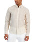 Фото #1 товара Men's Classic-Fit Halo Stripe Long Sleeve Button-Front Linen Shirt