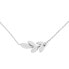Elegant steel necklace Silver Big Leaf
