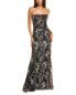 Rene Ruiz Strapless Embroidered Mermaid Gown Women's Blue 14